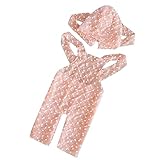 POTOJP 着ぐるみ 赤ちゃん ドット柄 寝相アート ベビー 可愛い コスチューム 衣装 新生児用 ストライプ柄 帽＋ 連体ズボン 2点セット 記念写真 お食い初め 記念撮影 寝相アート (C)