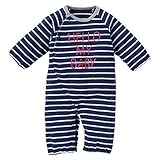西松屋 EFD ボーダー長袖コンビドレス（HELLO MY BABY）【新生児50-60cm】 新生児 ネイビー