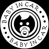 ベイビー イン カー ステッカーbaby in car /車用/シール/ Vinyl//ステッカー/bicr03 (白)