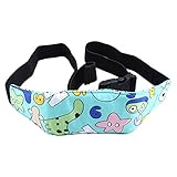 ベビー チャイルドシート ヘッドバンド 可愛い 目の保護ベルト安全ストラップ ヘッド固定補助ベルト シートベルトカバー調節可能 2点セット(青いパターン)