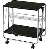 ナカバヤシ 折りたたみキッチンワゴン レンジ台 キッチン棚 ラック ブラック KC46A-BK