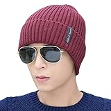 Pawaca ニット帽 タグ付き ニットキャップ 帽子 秋冬春用 ボーイズ　メンズ　ユニセックス帽子　フリーサイズ 　ワインレッド
