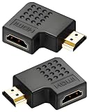 HDMIアダプタ 変換コネクト L字 L型 90度 270度 オス メス 中継 TV Stick PC対応 (左向き(90度)+右向き(270度), 各1個計2個)