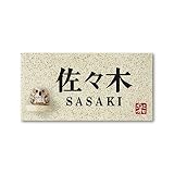 丸三タカギ 彫り込み済表札 【 佐々木 】 完成品 信楽焼 信楽Y-1F-7-2-佐々木