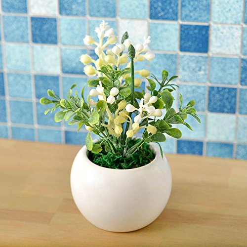 観葉植物 ミニ インテリア グリーン 造花 観葉植物 卓上観葉植物 かわいい ミニ 卓上ポット ホワイト 工具専科