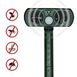 VOOPII 動物撃退器　猫よけ ソーラー充電式　超音波&強力フラッシュ　野生動物対策器(日本語取説付き)