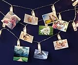 LED Photo Clip String Lights, USB Powered 20 Photo Clips, 16.4ft/5m, Warm White, Perfect for Hanging