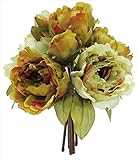 エルアーツ 造花 シャルマンピオニーバンドル 全長22cm・花径3.5~9cm ベージュ E3685-20