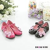 子供靴キッズフォーマル靴女の子用フォーマルシューズパンプス前左側可愛いリボン付きデザイン全２色160cm-220cm 210cm,black