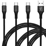 GoodsLand 【 3本 セット 】 最大 2.4A USB to Type-C 急速充電 ケーブル 充電 タイプC typec 【 ブラック 1.2m 2本 + 1.8m 1本 】 GD-TYPC-3SET-BK-1X1X2