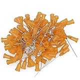 BQLZRオレンジとシルバー1.5インチ長分配Bluntニードルヒント23 GAパックof 100