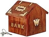 Indian Glance木製Carvingセーフコインお金銀行保存ボックス – クリスマスギフトfor Kids |ボーイズ|ガールズ|大人 – ハワイアン木製貯金箱