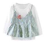 YY-Natuhi ベビー服 子供服 女の子 ｔシャツ キャミソール 二点セット キッズ服 かわいい 花柄 トップス ブラウス 長袖 新生児 ボディースーツ 入園式 結婚式 秋冬 (80cm（身長65