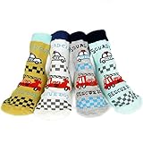 ［キロフライ］kiloflyベビーノスキッドコージーソフトコットンソックスバリューパック、 [4ペア、ホワイト、グレー、オレンジ、ライトブルーのセット] 、救助ボーイ、12 - 24ヶ月