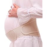 MAQKON 妊婦帯 骨盤ベルト腹帯 マタニティベルト 妊娠帯 マタニティ ベルト 産前 産後 兼用 通気性 簡単装着 日本語マニュアル付き (ベージュ)