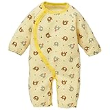 西松屋 [EFD] キルト長袖コンビドレス（ゾウ＆リンゴ柄） 【新生児50-60cm】　イエロー