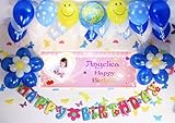 A012☆BLUE風船セット■お誕生日を飾りましょ♪【写真+名前入り パーティー横断幕♪】 誕生日横断幕　パーティー装飾用品　★横断幕＋バルーン装飾SET★名入れ商品