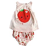 Ochine　夏　幼児　子供服　女の子＆男の子　二点セット　寝間着　パジャマ　カバーオール　ノースリーブ　果物柄　カジュアル　1～3歳設　80　90　95