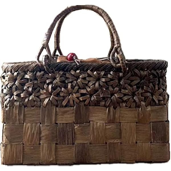 Amazon | [山葡萄] 胡桃 かごバッグ 手作り くるみ 山ぶどう 鞄 籠