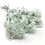 造花 インテリア かすみ 草 ブーケ 花束 ウエディング ハーバリウム 花 (白／5本)