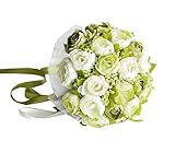 美しい人工花ウェディングブーケブライダルブーケグリーン＆ホワイト