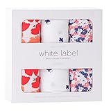 エイデンアンドアネイ おくるみ 3枚セット ホワイトラベル White label swaddle ブランケット (02/flora(WL2001)) aden+anais [並行輸入品]