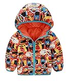(トヨベイ)Toyobuy 子供 中綿 コート キッズ 綿入れ ジャケット リバーシブル ブルゾン フード付き 女の子 男の子 オレンジ 120