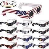 homder 16パック日食メガネ – ISO & CE certified-フィルタ – セーフSolar Eclipse viewing- / W Carry Case /大人用サイズ/クールスタ