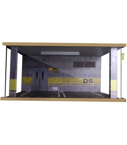 1/18 スケール ジオラマ 駐車場 ダブルガレージ(LED付き) 1:18ジオラマ駐車場ダブルガレージ（120LEDライト付き） : STK