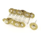 uxcell ブリストルブラシ　メタル　真鍮　ロータリーツール　ブラストーン　シルバートーン