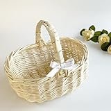 柳素材の手付きミニバスケット(横幅約20cm)【プチギフト用かご 結婚式 フラワーシャワー カゴ 編み籠】