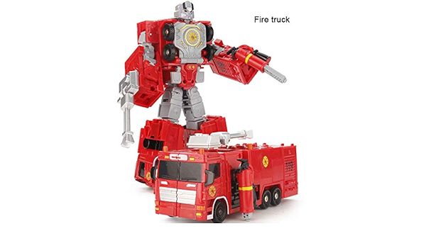 Amazon Amhello トランスフォーマー マジカル消防車 玩具 警察 車 ヘリコプター オートバイ 車 ロボットモデル Wj85 No2 子ども向けフィギュア おもちゃ