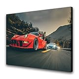 HQアートRWBポルシェ911ターボ車印刷絵画キャンバス壁アート画像ホームオフィス装飾クリスマス SIZE 3: 24x36inch
