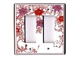 【有田焼】錦鉄仙花絵(6穴)コンセントカバー