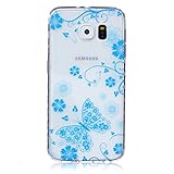 UNEXTATI Galaxy S6 用 ケース 耐衝撃 高品質 TPU ハード カバー 超薄型ケース 全面保護 脱着簡単 クリア 透明 Samsung Galaxy S6カバー Cover (ブルー