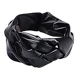 ヘアアクセサリー ベビー ヘアバンド ヘッドバンド 写真撮影 小道具 髪飾り 結婚式/お誕生日/出産祝い/お宮参り用 赤ちゃん 飾り 赤ちゃん 記念写真 箔押し ツイスト バンダナ ブラック