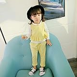 子供上下セット服 女の子 服 長袖 秋 Pojour Tシャツ＆ロングパンツ 可愛いキャミソール 暖かい ベビールームウェア 子供3セット 丸首 普段着 カジュアル スポーツ 旅行 記念日 プレゼント