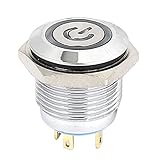 uxcell　押しボタンスイッチ　プッシュボタンスイッチ　モーメンタリ　LEDランプ　ブルー　3V 16mmの直径