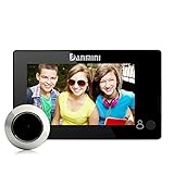 RaiFu ドアホン　ワイヤレスチャイム　インテリジェント　電動　ドア　ベル　ワイヤレス　デジタル　ドア　ビューア　キャット　アイホーム　セキュリティ　カメラ　 YB-43CH　ブラック