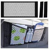 [From Life Basics]《車内が片付く 収納をプラス》車 収納 ネット ポケット 車用 運転席 助手席 後部座席 トランク ラゲッジ カーゴ ルーフ カー用品 洗車 スプレー レジャー キャンプ アウトドア 車中泊 買い物 マジックテープ 荷物 ミニバン 1BOX SUV 旅行 (2枚入り Mロング（35cm×80cm）)