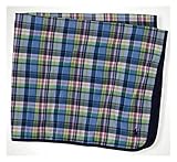 RalphLauren ラルフローレン　マドラスチェックコットンジャージブランケット　ブルー [並行輸入品]