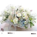 白と淡いピンクのバラバスケット花2