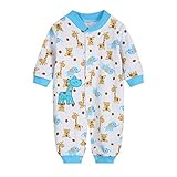 エルフ ベビー(Fairy Baby)ベビーカバーオールロンパース 長袖 春秋 出産祝い 可愛いキリン柄 3M