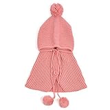 桜の雪　可愛い　女の子　ニット帽　冬 (ピンク)