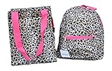 Small Size Backpack For Child and Matching Insulated Lunch Bag (Leopard Print with Pink Trim) [並行輸入品