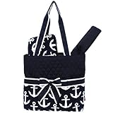 Navy & White Anchors Print 3pc. Baby New Born Diaper Bag by Zebragogog [並行輸入品]