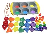 Color Sorting Buttons Set - Sorting Tray and Large Bright Buttons to Sort - Preschool and Toddler So