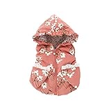 Pojour ベビー服 子供服 女の子 秋冬 防寒 ソフトベスト おしゃれ かわいいコート 花ジャケット 長袖 暖かい ベビールームウェア 普段着 カジュアル 旅行 記念日 プレゼント 赤