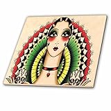 CT _ 62386フローレンAll Thingsメキシコ – メキシコアールデコLady with Skulls – タイル 12-Inch ct_62386_4