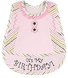 Stephan Baby Birthday Girl Embroidered 1st Birthday Bib, Pink by Stephan Baby [並行輸入品]
